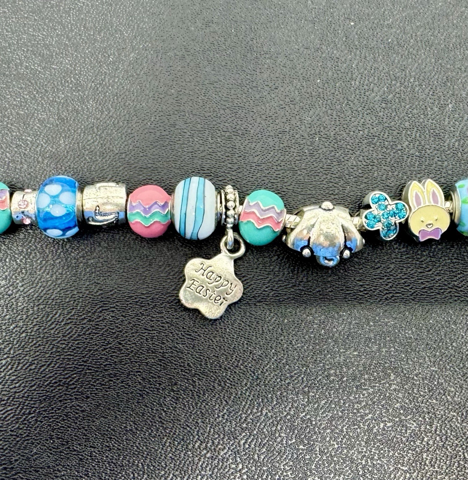 Willabee and Ward Monthly Charm Bracelet APRIL Silver Easter Bunny
