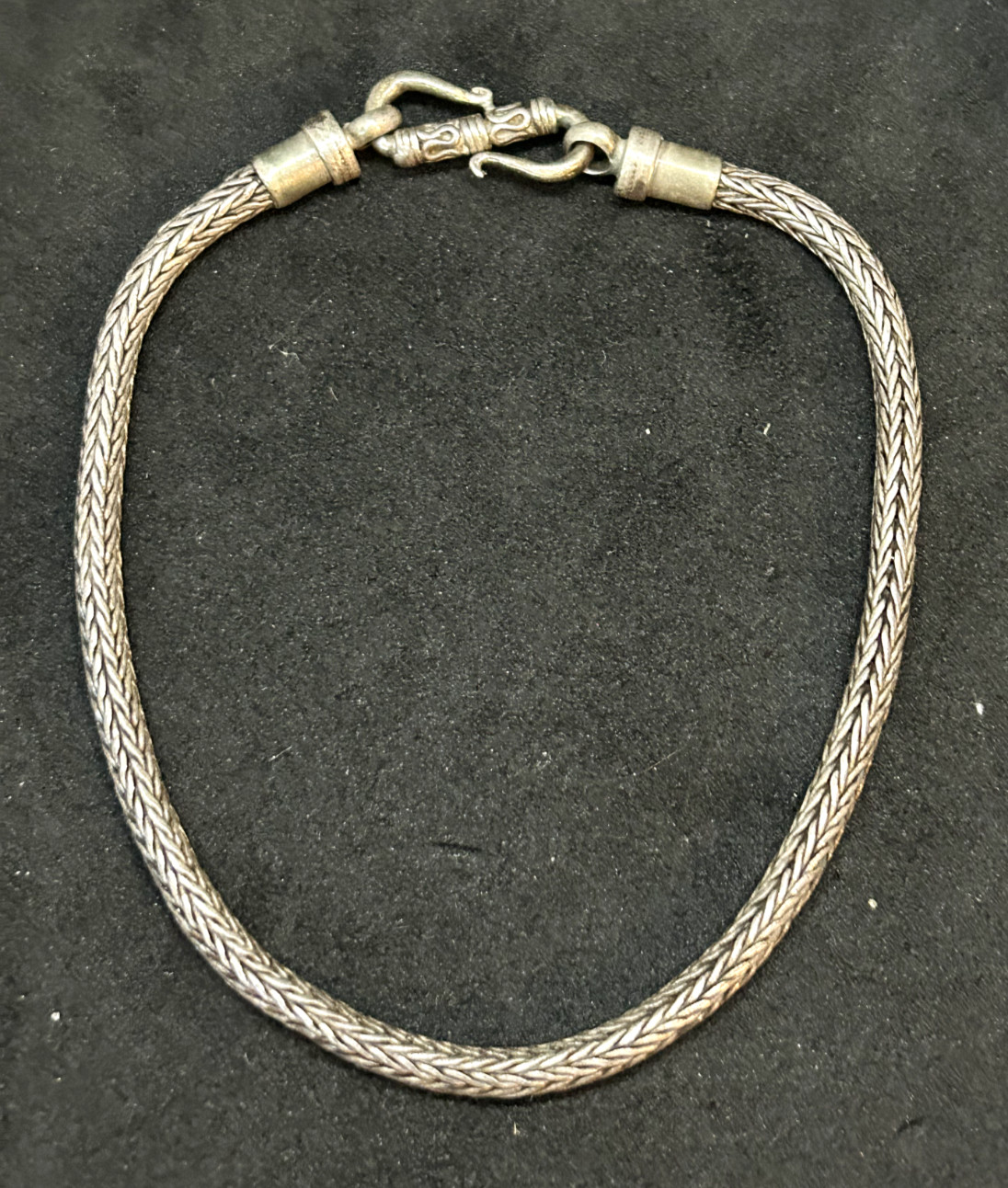925 Sterling Boci 3mm Woven Wheat Chain Bracelet 7in – 10.9g