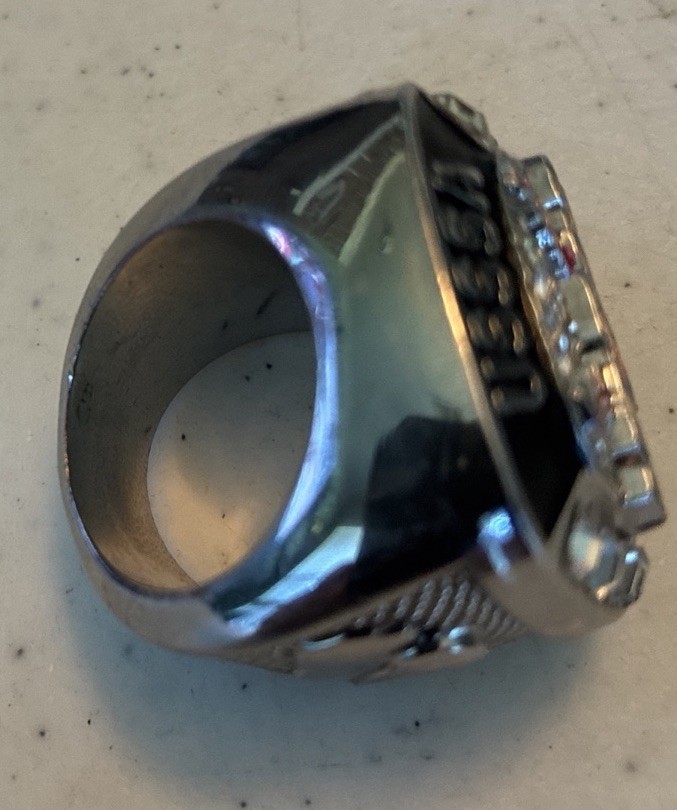 USSSA Finalist Softball Championship Ring Stainless Steel Rhinestone Size 9