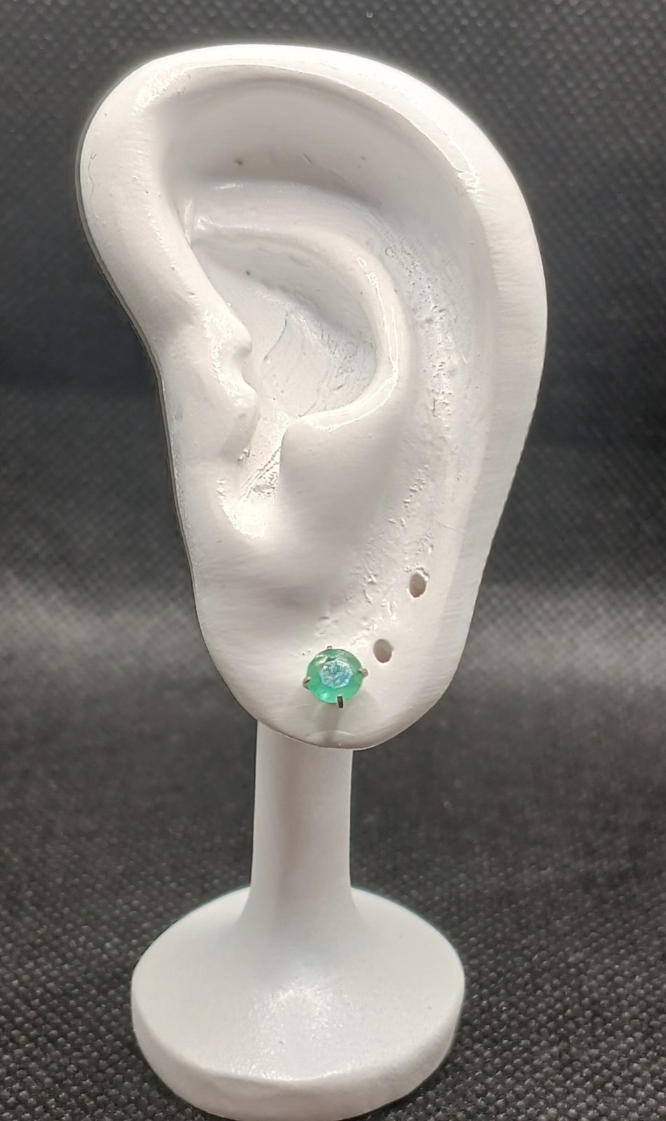 Emerald Stud Earrings Titanium