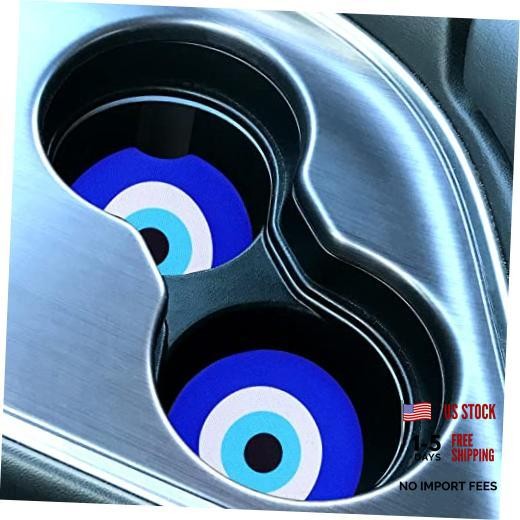 Giantree Car Cup Coaster – 2 Pack – Blue Evil Eye – Universal Non – Non-Slip