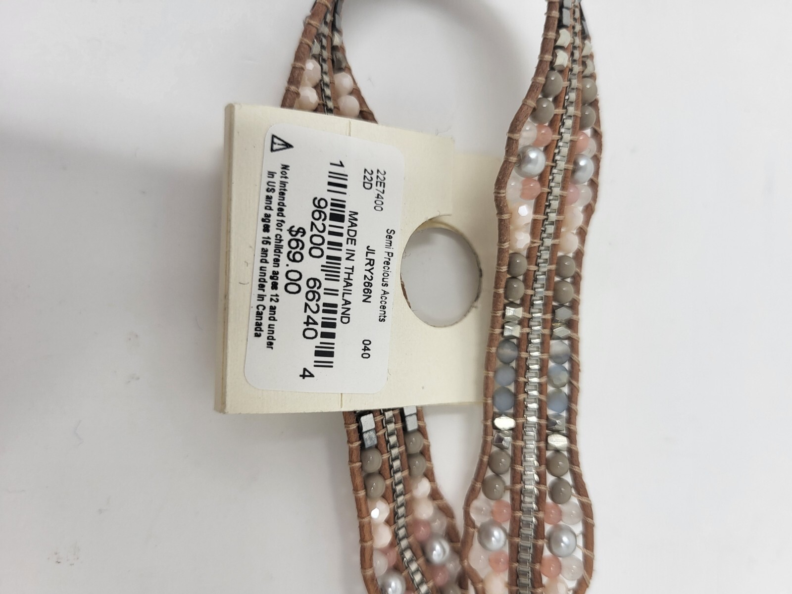 Lucky Branded Beaded Statement Choker Necklace New Semi Precious Accents