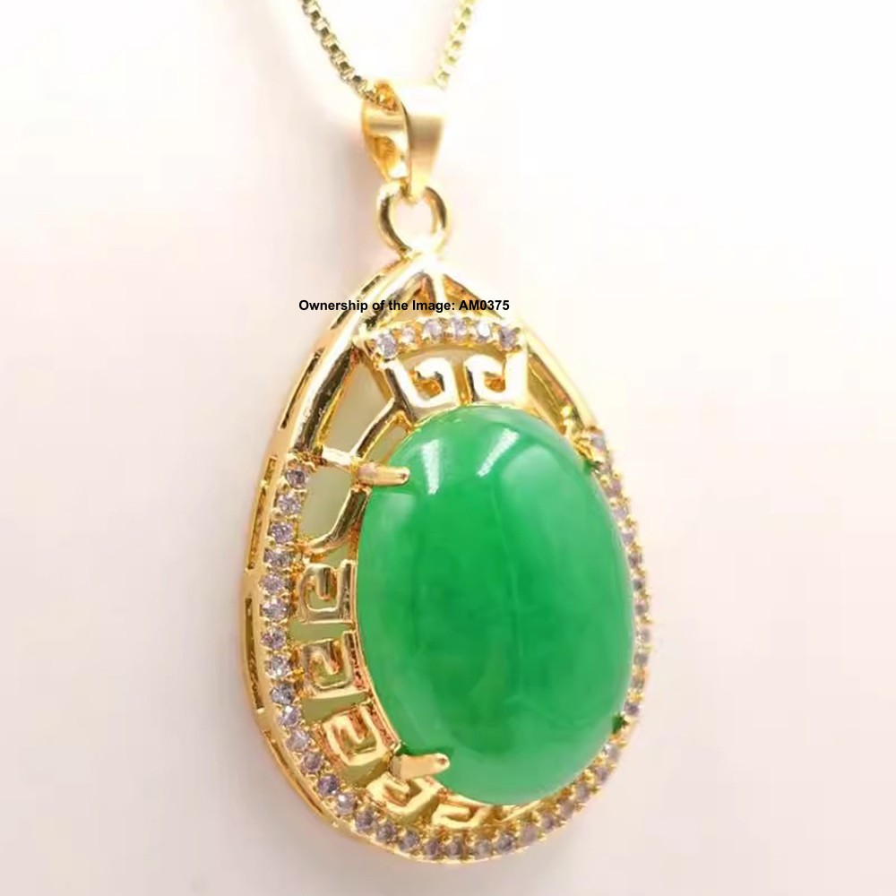 NEW Yellow Alloy Heating Jade Pendant Oriental Cultural Style Pendant 40mm H