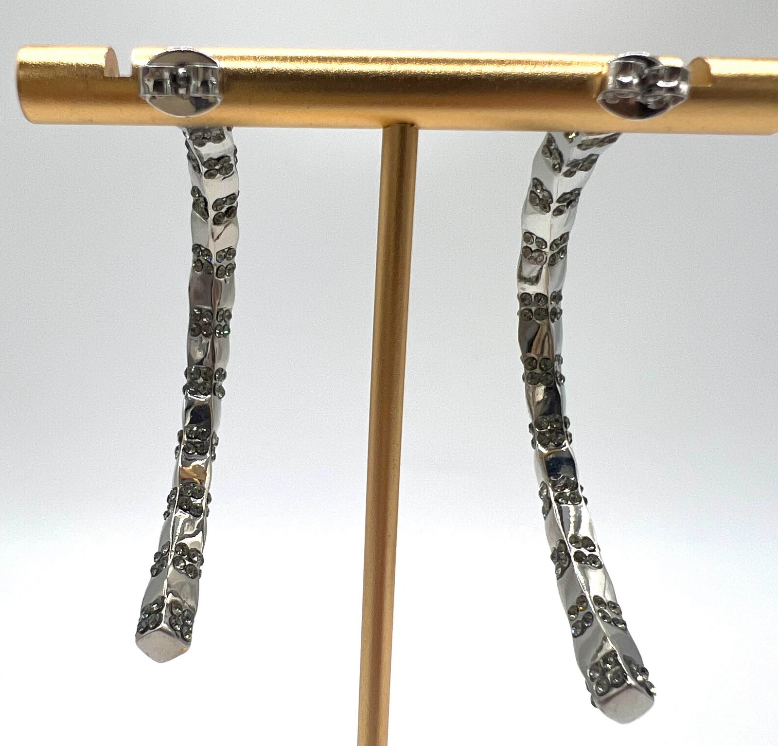 Belle Noel Kim Kardashian Palladium Plated Pharaoh Twist Half Hoop Earrings