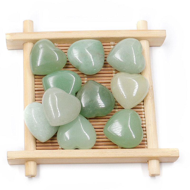 Natural Stone Heart Charms Healing Reiki Mix Beads for Jewelry making no hole