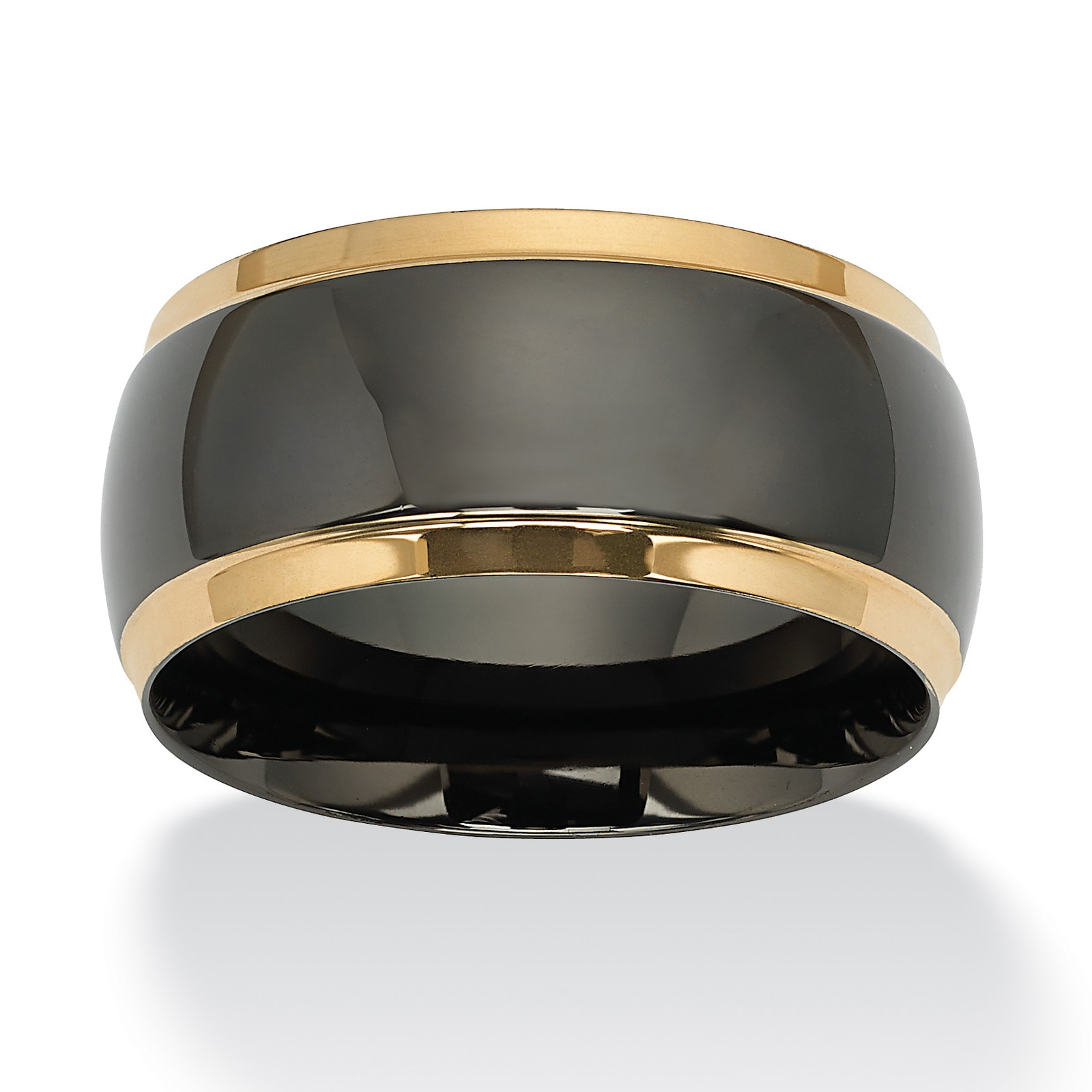 Wedding Band in Black and Gold Ion-Plated Stainless Steel
