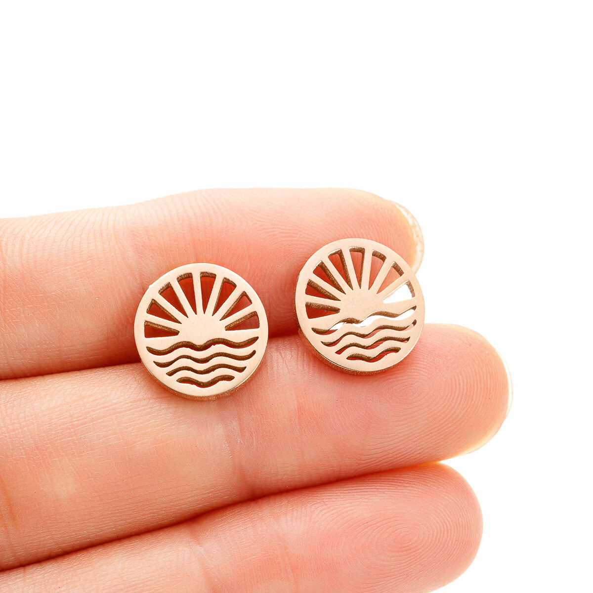 2pairs stainless steel Sunshine earrings 4 colors Jewelry Wholesale FJS229-717