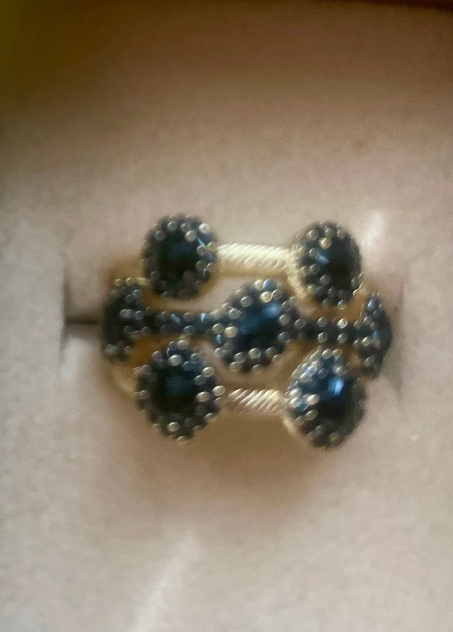 Judith Ripka Sterling Silver with 14K Yellow Gold Clad Multi-Shape Onyx Ring