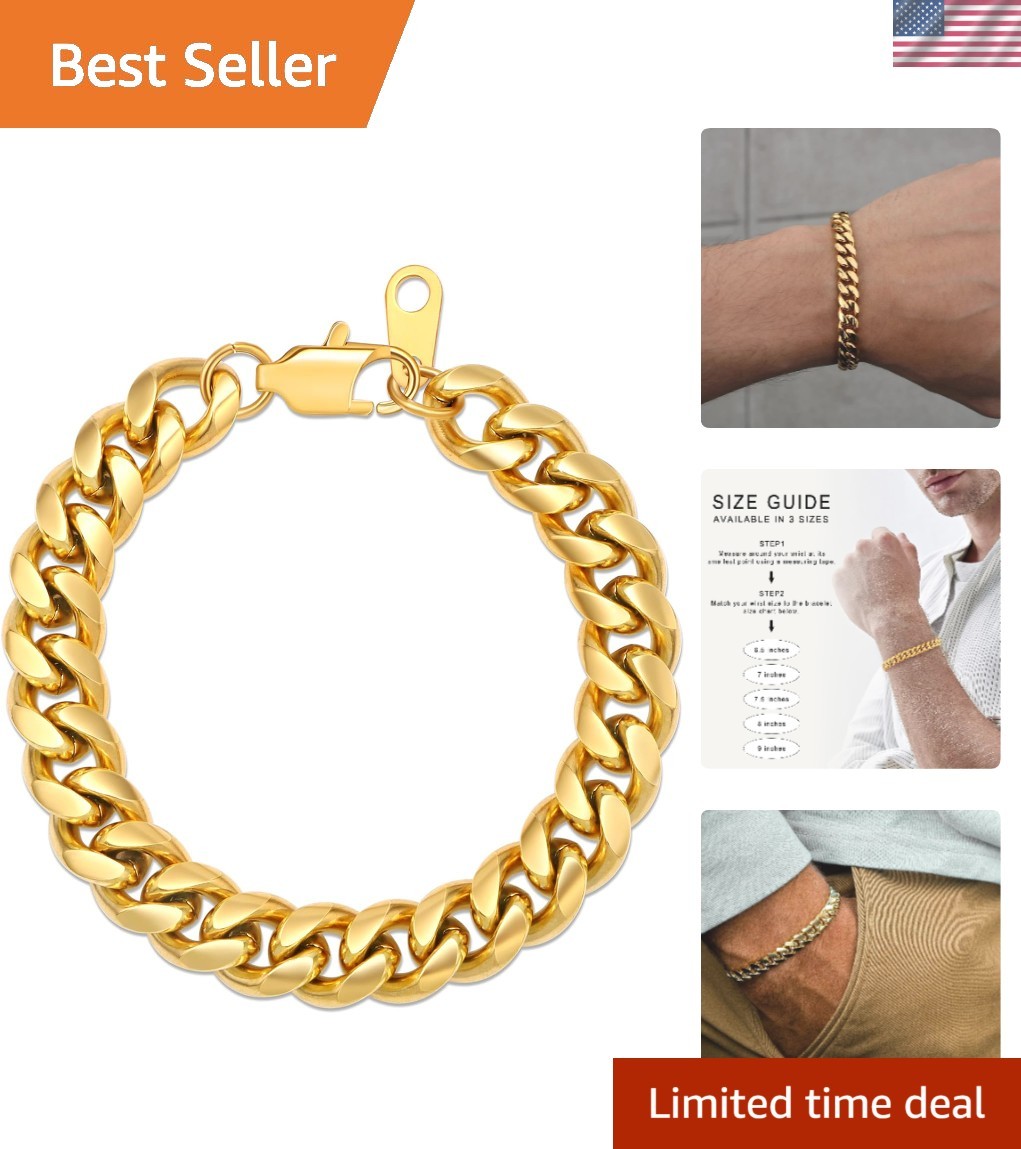 Hypoallergenic Stainless Steel Cuban Link Bracelet for Men & Women – 6.5-9 Inch