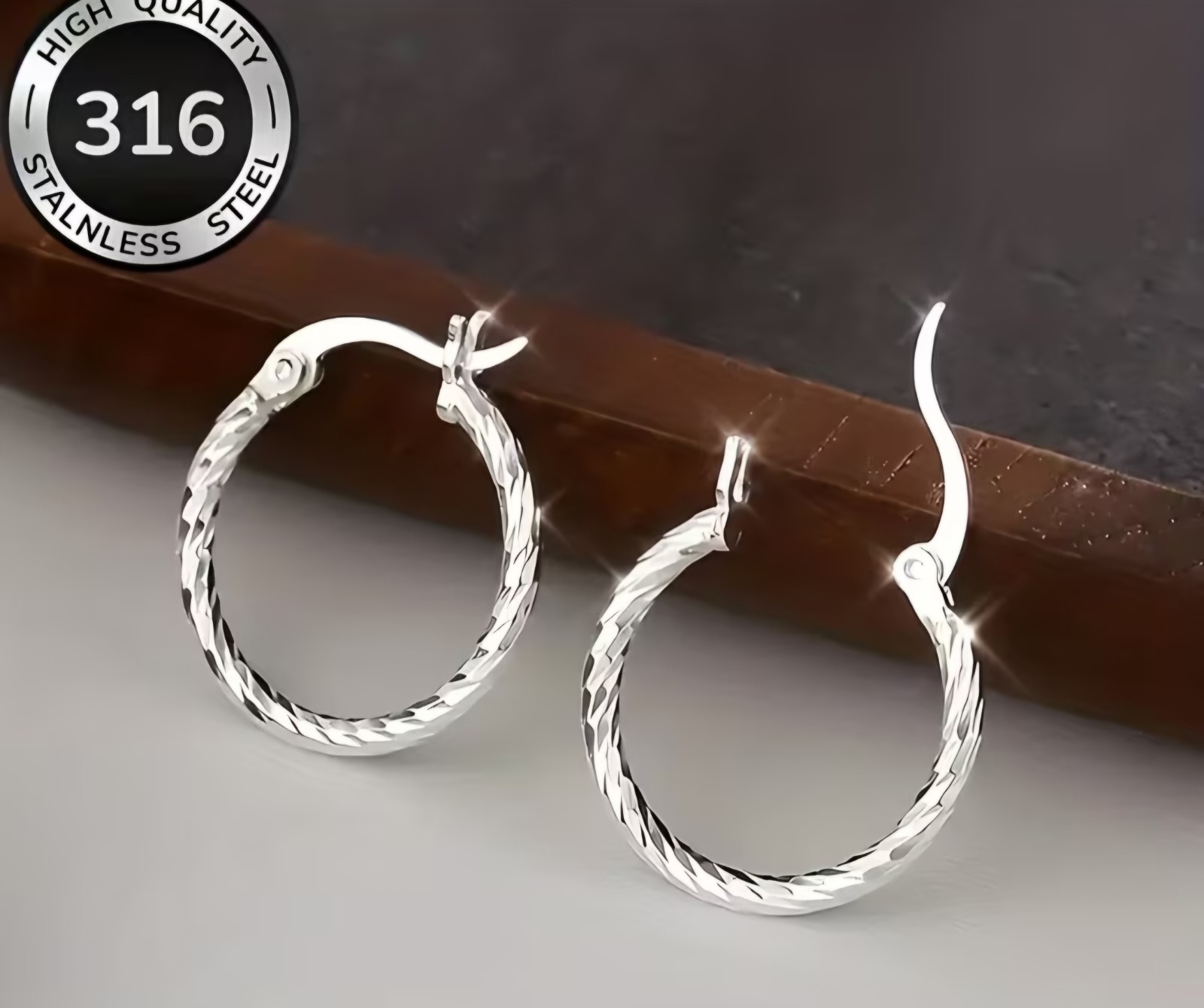 Stainless Steel Hoop Earrings Hypoallergenic Great Gift Free Shipping US Seller