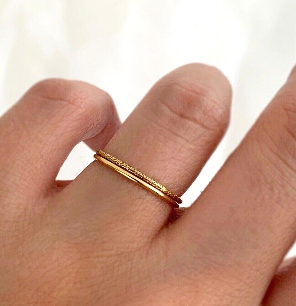 Thin Gold Ring, Gold Ring, Gold Ring Set, Gold Stack Ring, Simple Gold Ring, 14k