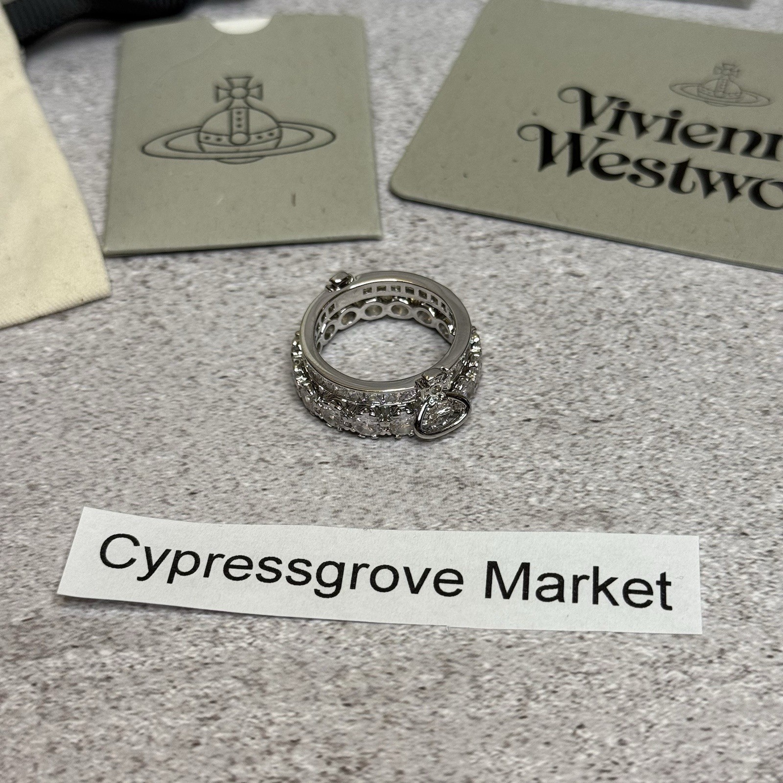 Used Vivienne Westwood Combination Ring Silver WITH PACKAGING