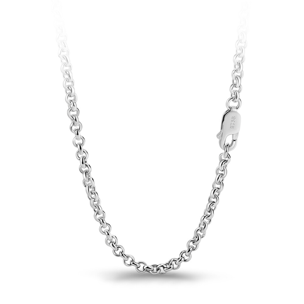 925 Sterling Silver Rolo Cable Link Chain Like a Artworks Necklace for Unisex