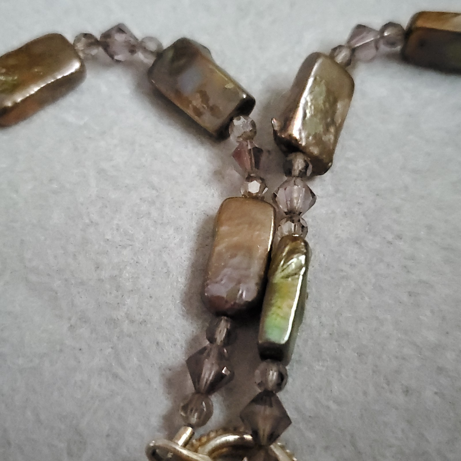 Beaded Necklace Lot of 5 Pink Brown Cream MOP Glass Sterling 15-18.5″