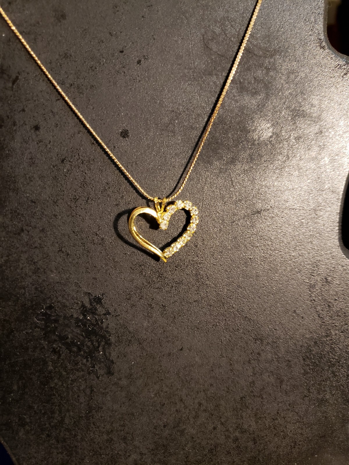 Unbranded Heart Crystal Gold Necklace Women 16″ Chain With Gift Bag