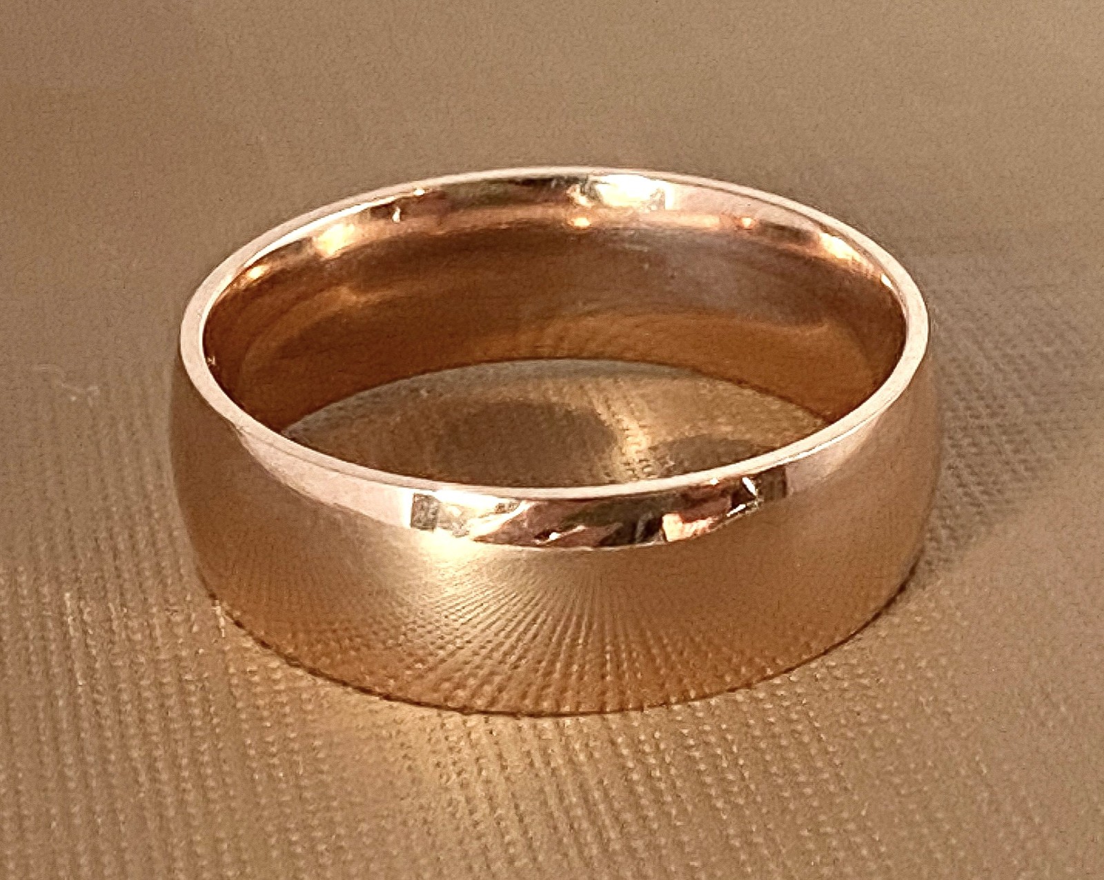 Polished Rose Gold Ion Plated Solid Titanium Ring Band Ring Sizes 5 thru 14