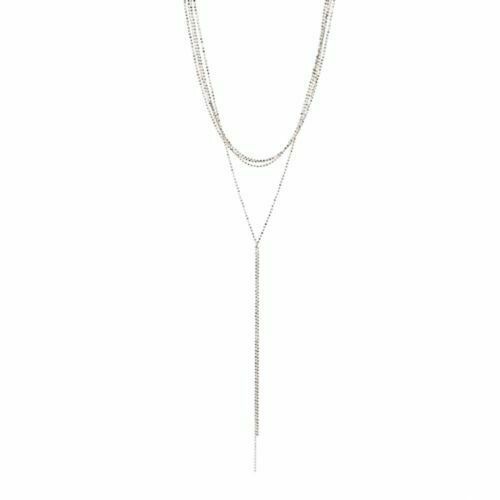 8 Other Reasons x FabFitFun Womens 14inch Long Nine Lives Choker Silver Tone