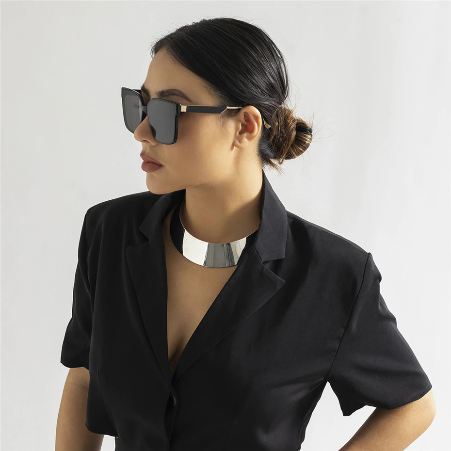 Chunky Collar Choker Wide Statement Necklace Fashion Jewelry