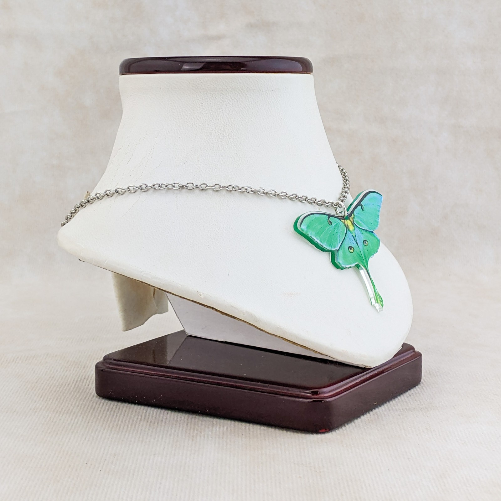 3 pc Luna Moth Silver Drop Earrings & Necklace Fashion Jewelry acrylic gift set