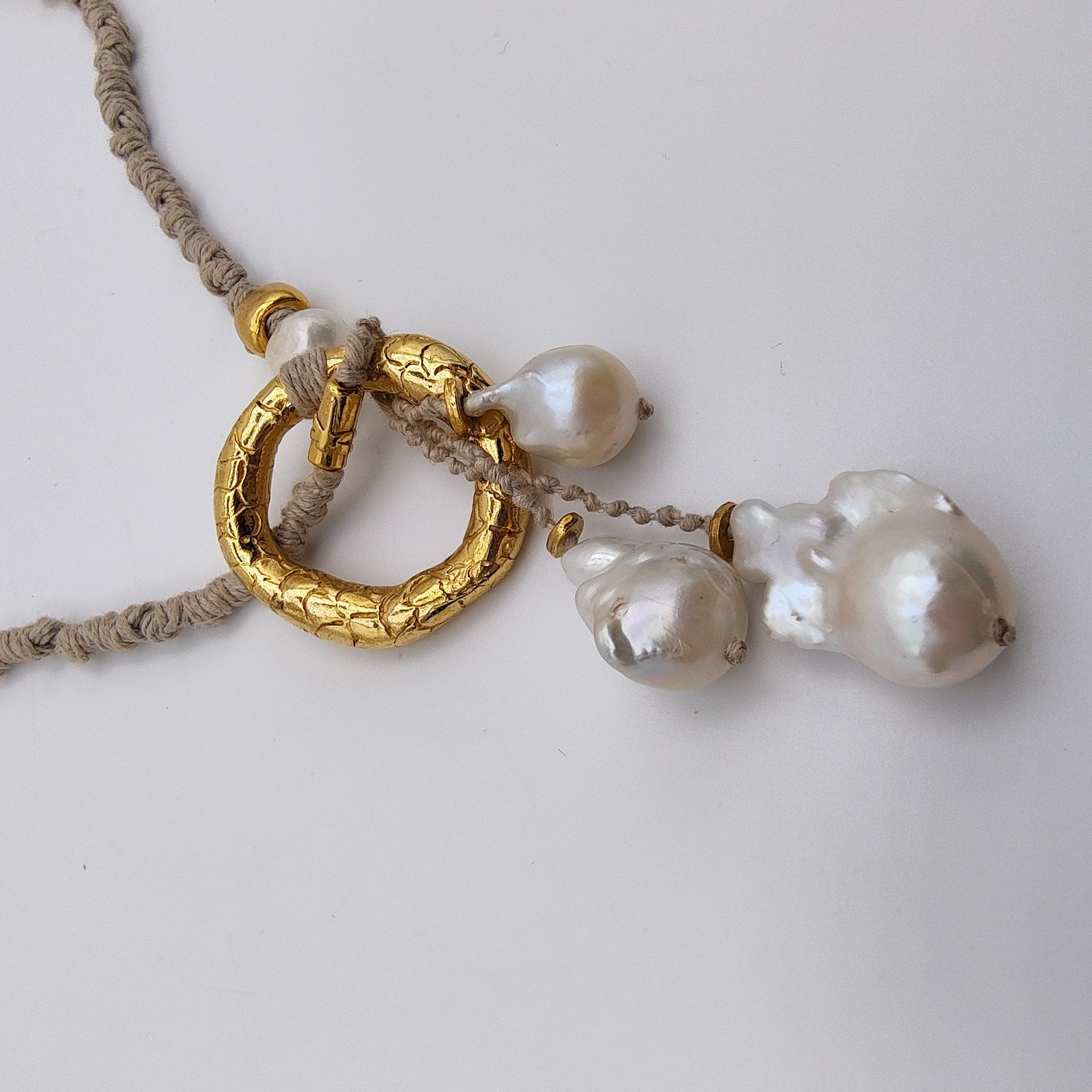 Velatti Convertible Toggle Necklace Cultured Baroque Pearl 18K Gold Plated Spain