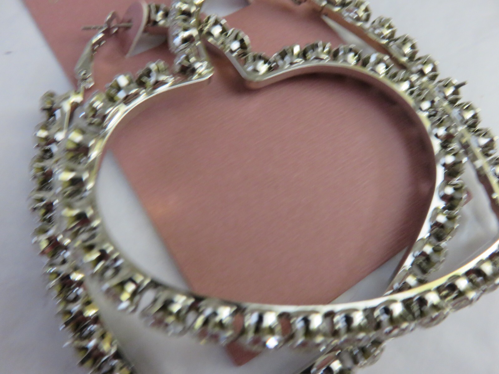 8 Other Reasons – Heartbreaker Hoop Earrings in Silver with crystals