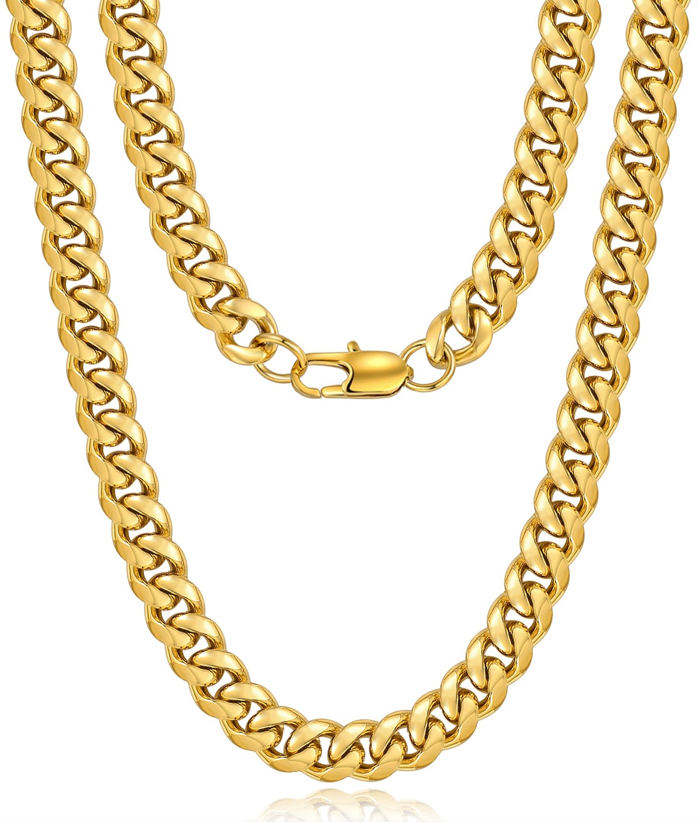 Jewlpire Gold Chain for Men, 10mm Cuban Link Chain Necklace for Men, 18K Gold…
