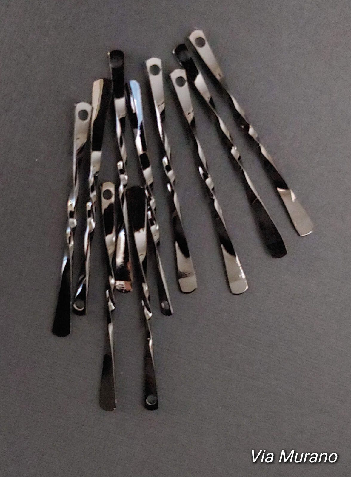 Brass Twisted Paddle Jewelry Finding Dangle Charm. Brass Dangle 10pk.. Made USA.