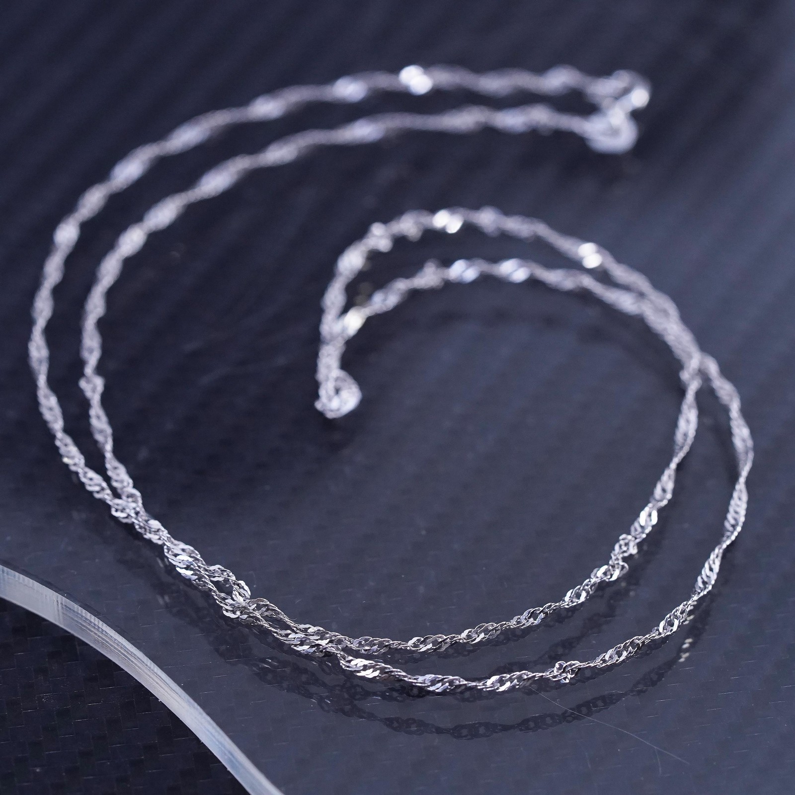 20” 1.8mm, vintage LIRM sterling silver 925 twisted curb chain necklace