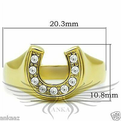 Brilliant Horseshoe Ring Accented With Top Graded Crystals 5 6 7 8 9 10 Gl003