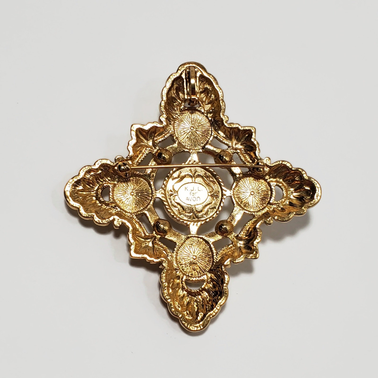 Vintage KJL Kenneth Jay Lane For AVON Faux Pearl Cabochon Combo Brooch Pendant