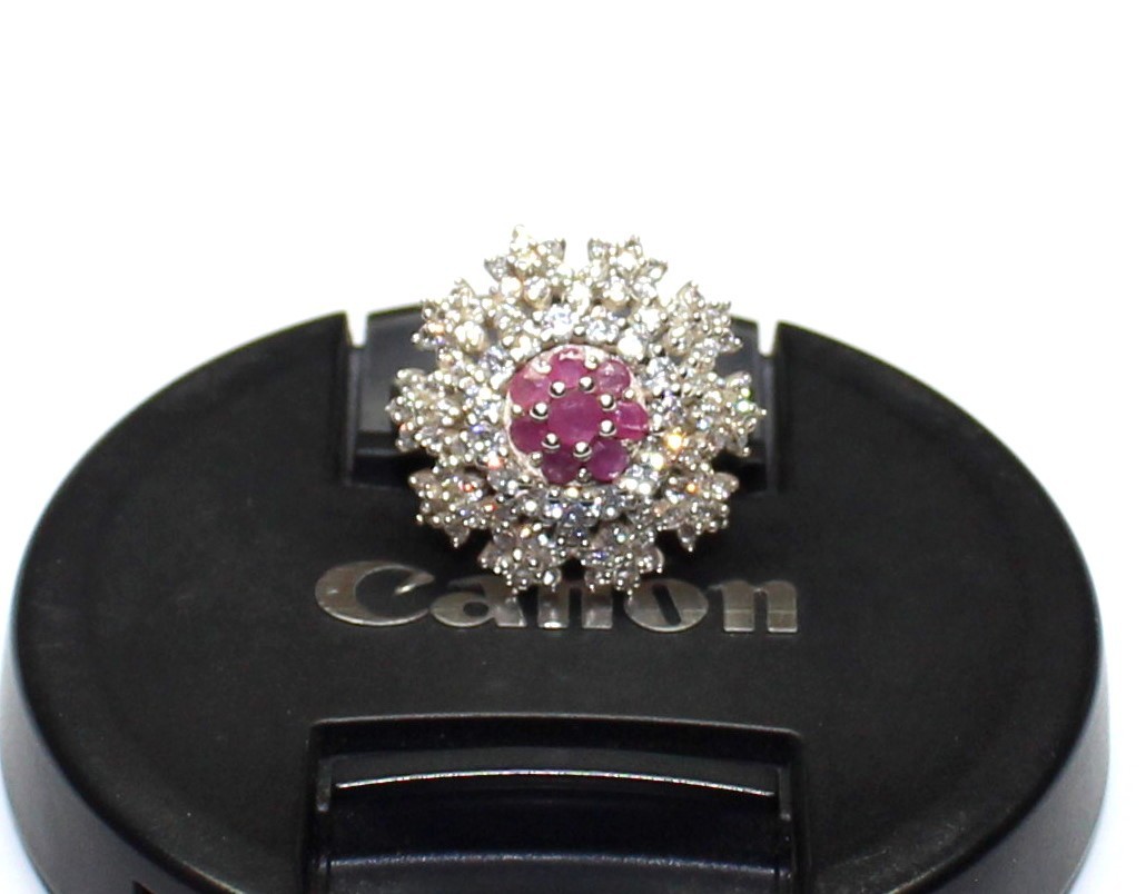 Burmese Ruby Sterling Silver Ring, Natural Gemstone Unique Engagement Jewelry