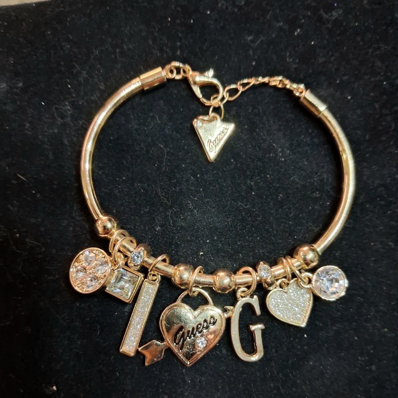 Guess Charm Bracelet Gold – Heart & Crystal Charms