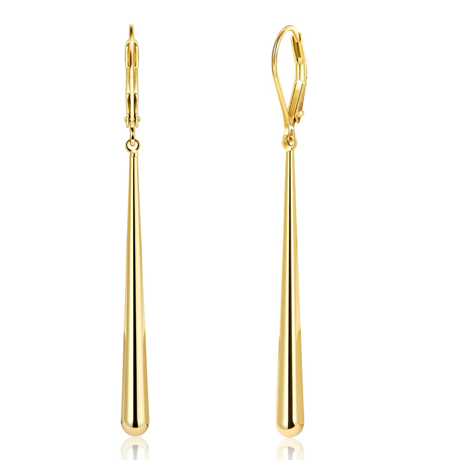 Gold Long Dangle Earrings, 14K Gold Waterdrop Leverback Earrings for Women Tr…