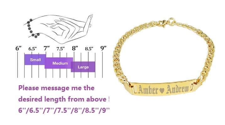Personalized Gold Bar Bracelet Roman Numeral/Name Bar for Men and Women