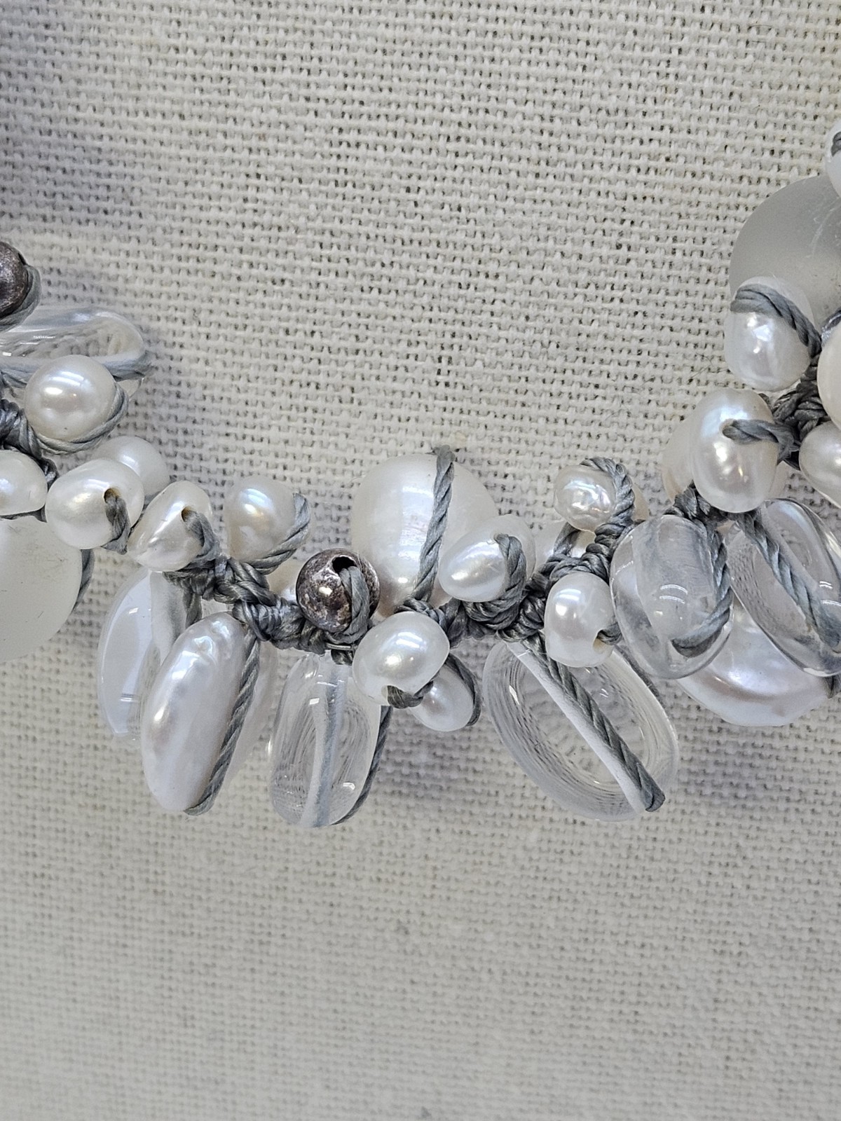 Silpada 925 Sterling Silver “Effervescence” Pearls Quartz Necklace Cluster White
