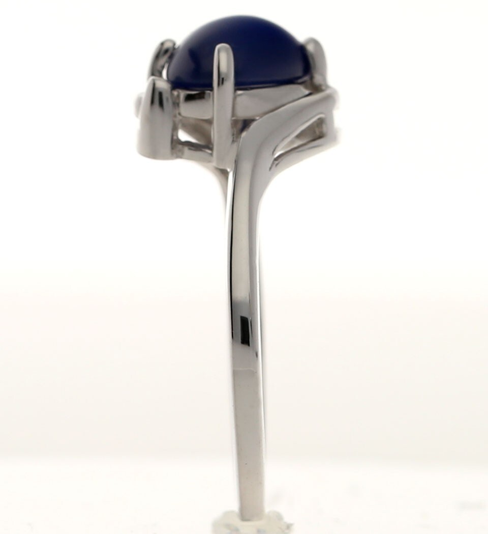 Lab Created Star Sapphire Ring 1.60CT 14K White Gold Size 6.5