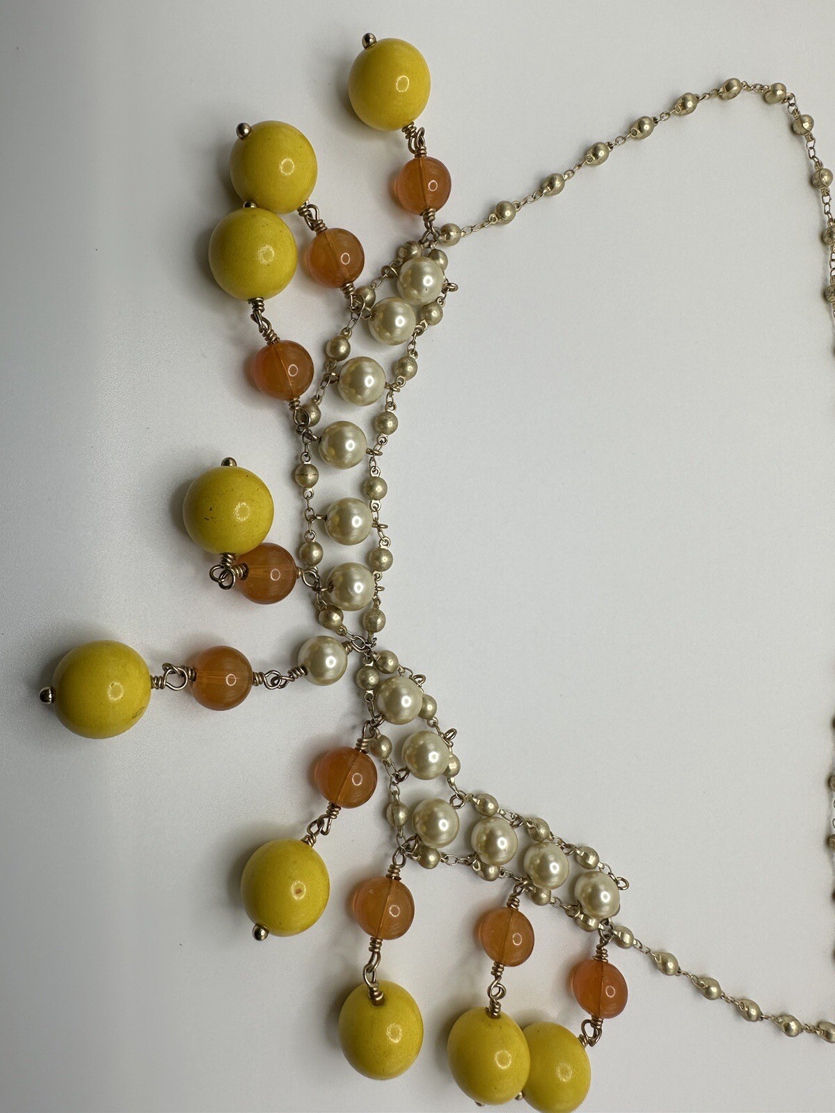 27 inch J Crew Yellow Bead Statement Necklace NB8