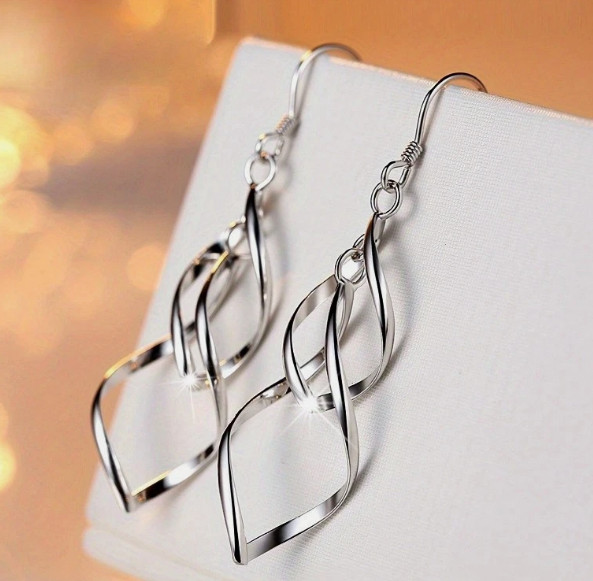 Distort Pendant Earrings Long Tassel Double Twisted Earrings Copper