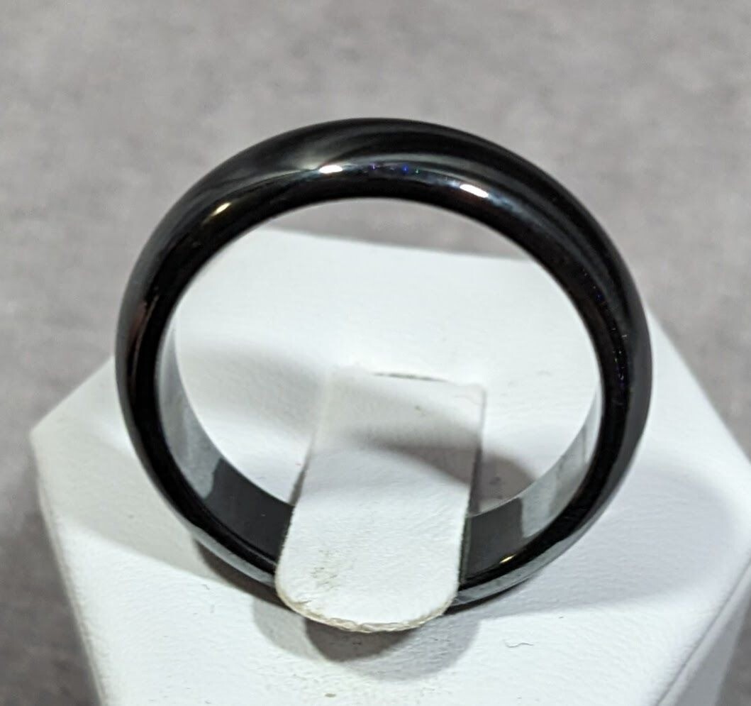 Solid Hematite Magnetic Polished Ring Size 11