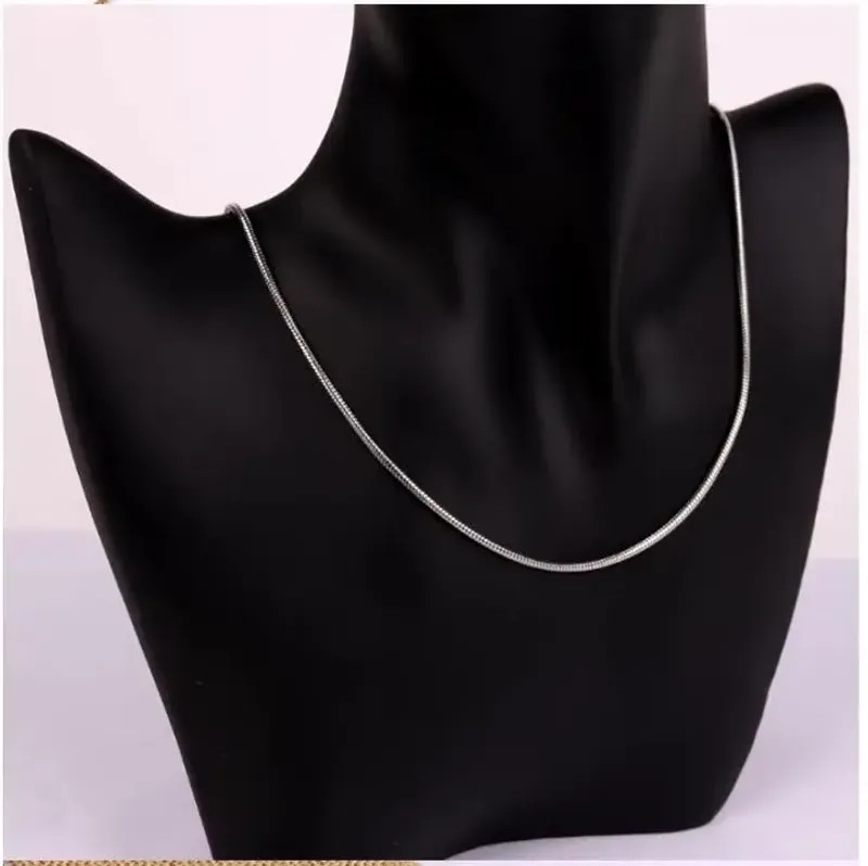 1pcs 1mm Golden Plated Snake Chains Necklaces No Fade Basic Jewelry