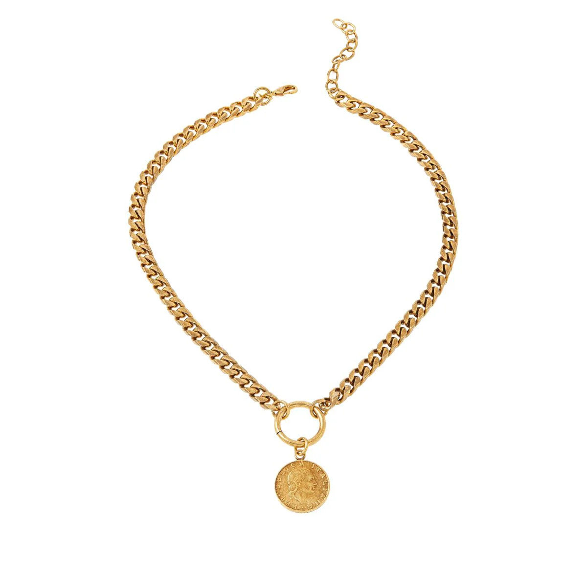 Bellezza Bronze Bold Chain Lira Necklace, 18″
