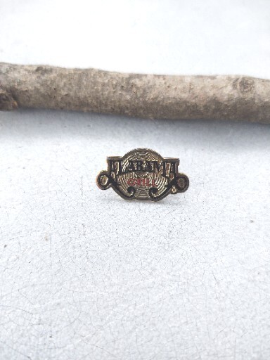 Alabama Grill Pin Goldstone Black And Red Enamel