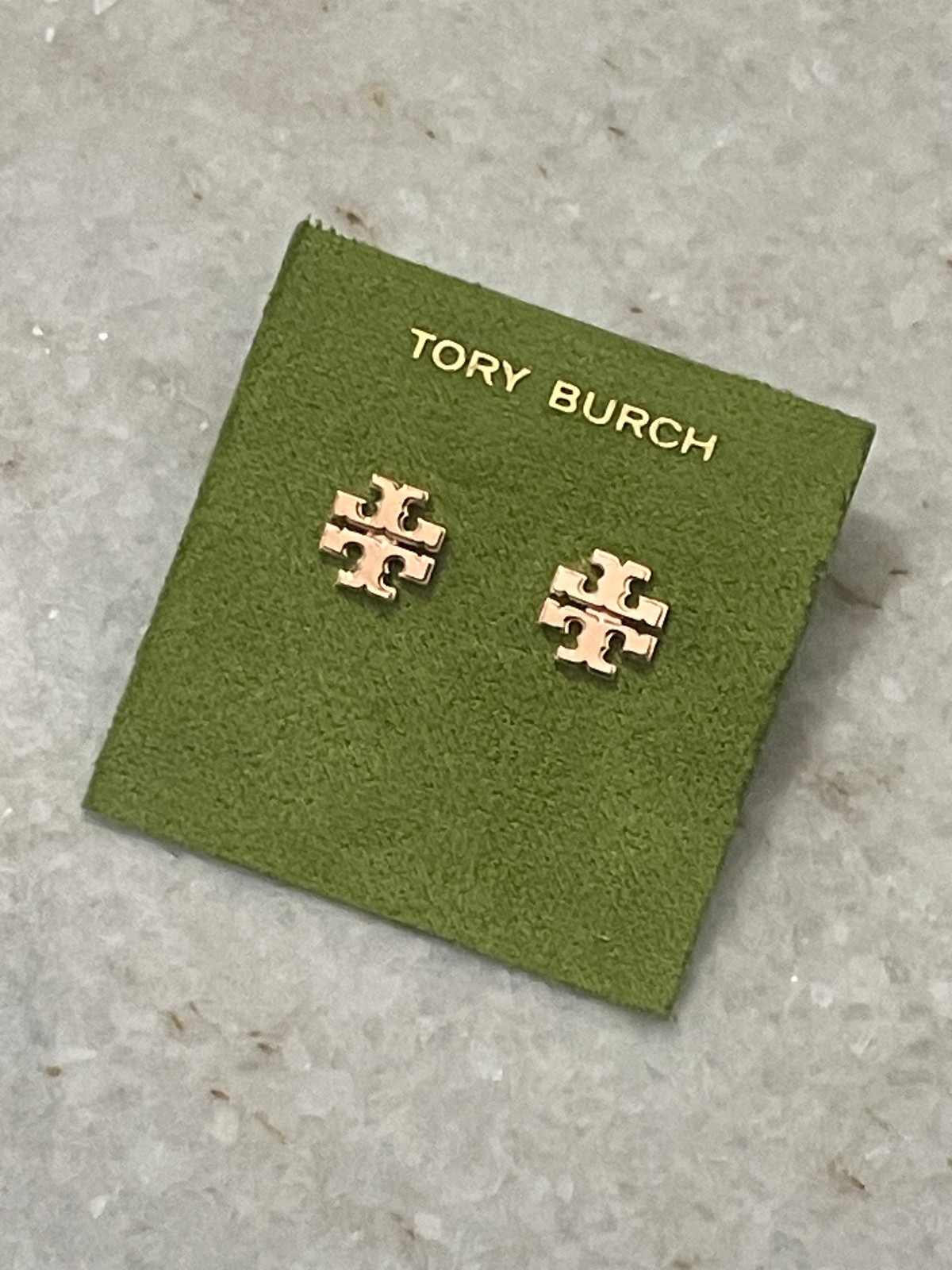 NEW w/TAGS~TORY BURCH~Logo Stud Earrings, Gold