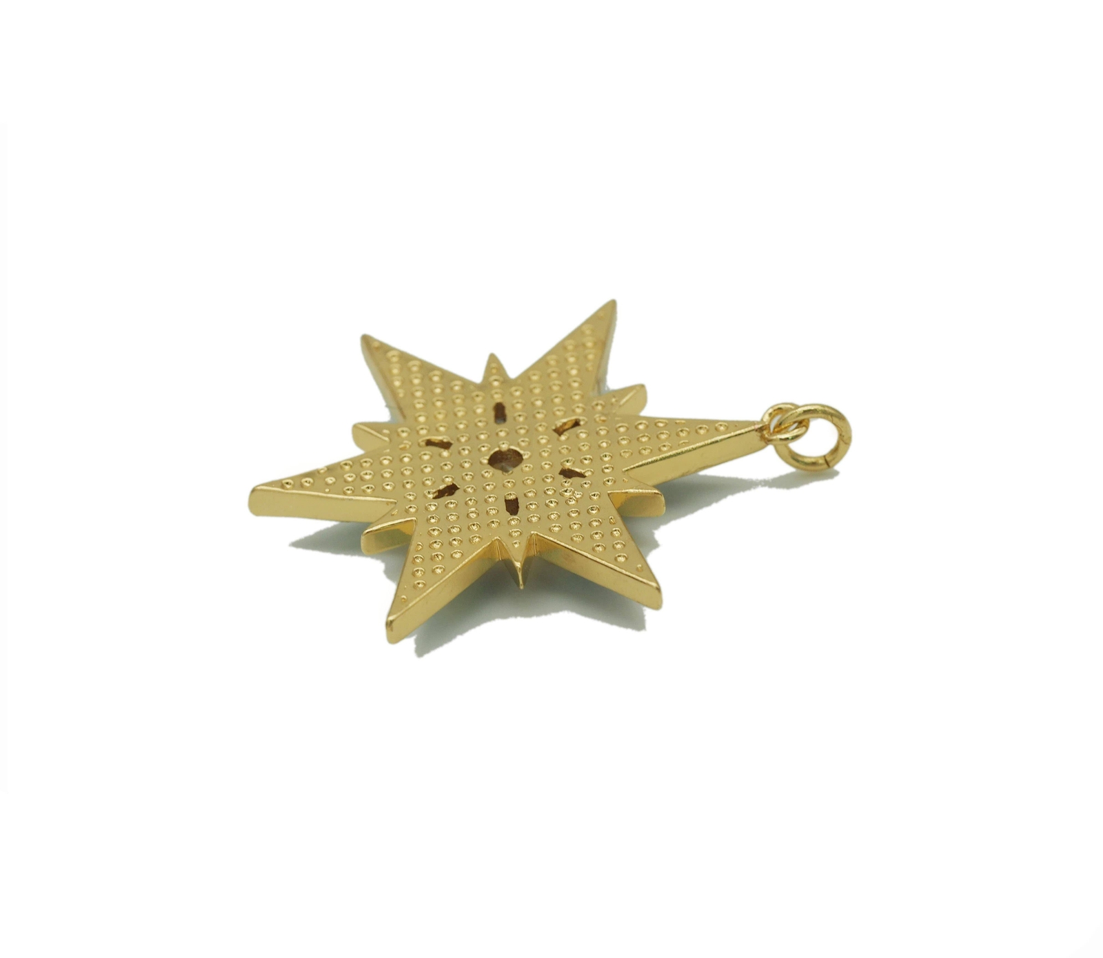 Abalone Turquoise Malachite North Star Charm, Sku#L683