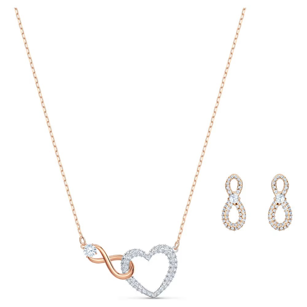 Swarovski 5521040 NEW Women’s Necklace & Earring Set Rose Gold Mixed Metal