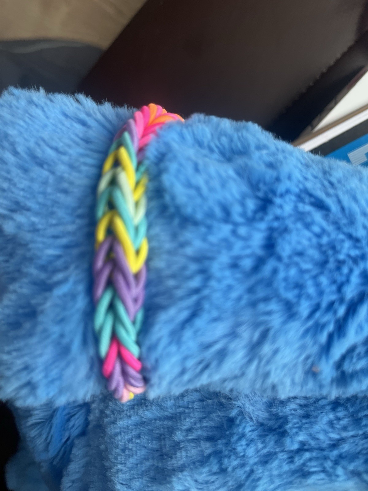 Multicolor Braided Rubber Loom Bracelet, Stackable, No Closure, No Stone