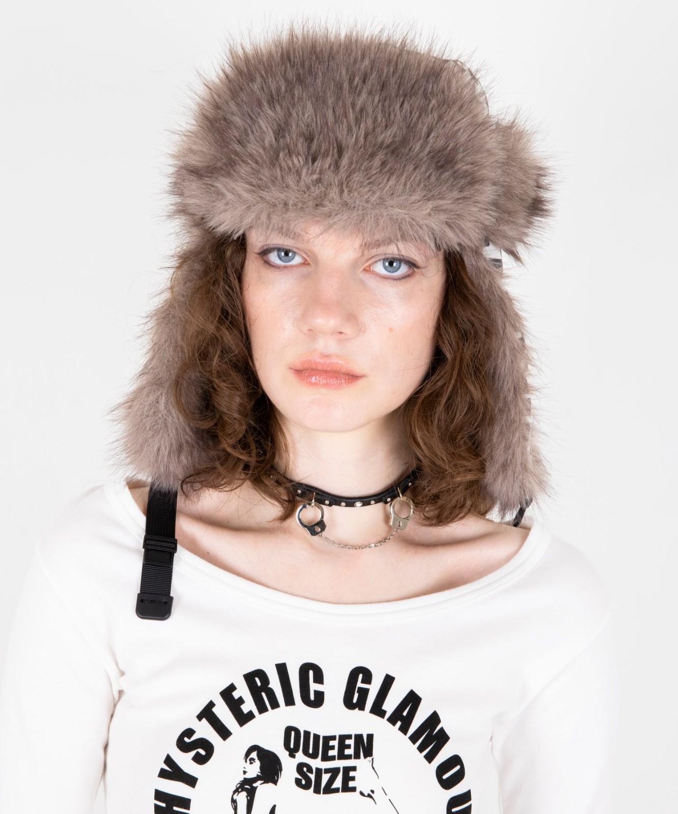 HYSTERIC GLAMOUR WOMEN HANDCUFFS Leather Choker Black Japan Authentic Japan