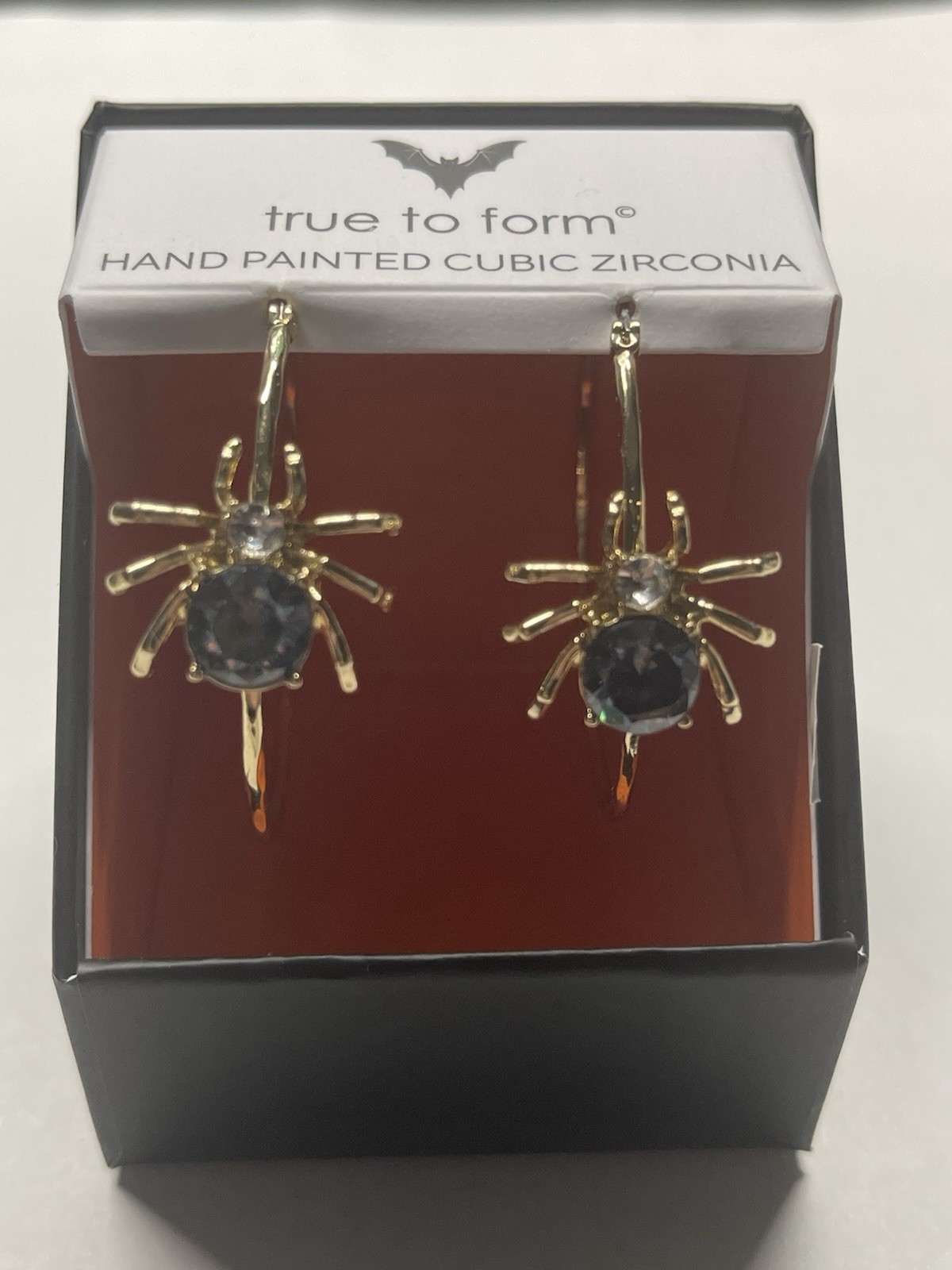 True To Form Halloween Spider Hoop Earrings NEW