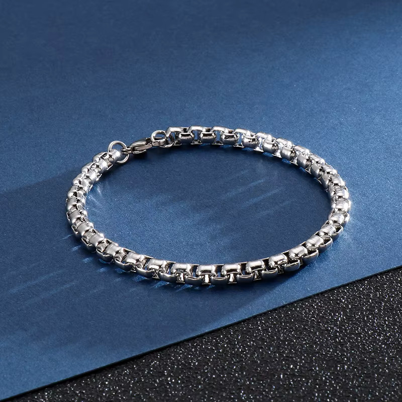 Stainless Steel Chain Bracelet 7″-10″ Smooth Box Square Rope Silver 2-7mm N69