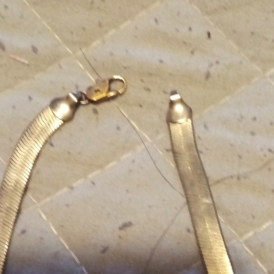 Silver Herringbone Chain Necklace with Lobster Clasp No Stone